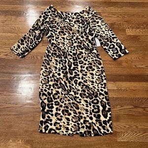 NWT PREMIER Armour Woman’s Long Sleeve Cheetah Print Dress Size 16